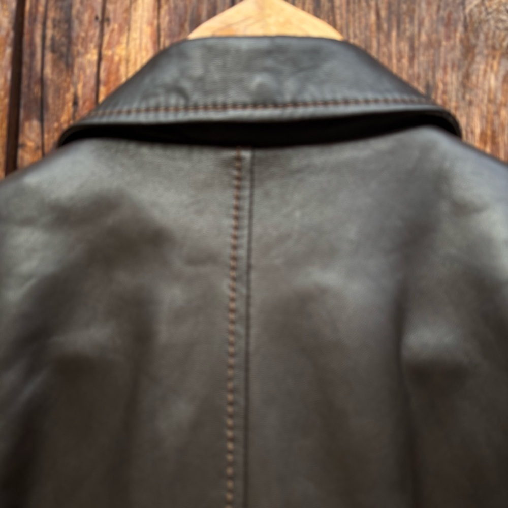 Robert Comstock Men's Dark Brown Soft Leather Shirt Jacket with lining. Size L - Picture 4 of 16